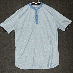 Primo Golf Blade Collar Polo Shirt Mens XL Blue White Geometric Performance